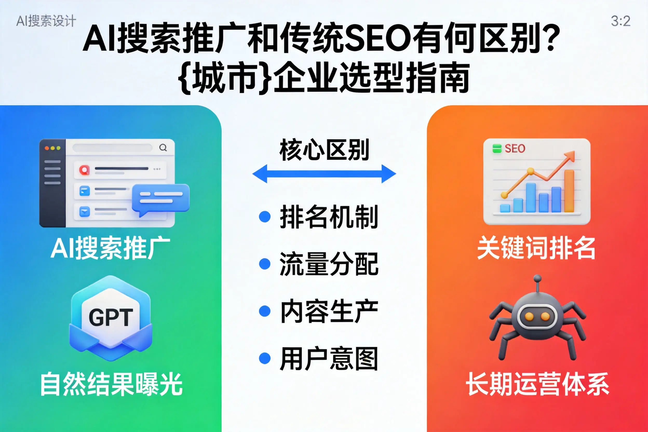 AI搜索推广和传统SEO有何区别?白城企业选型指南