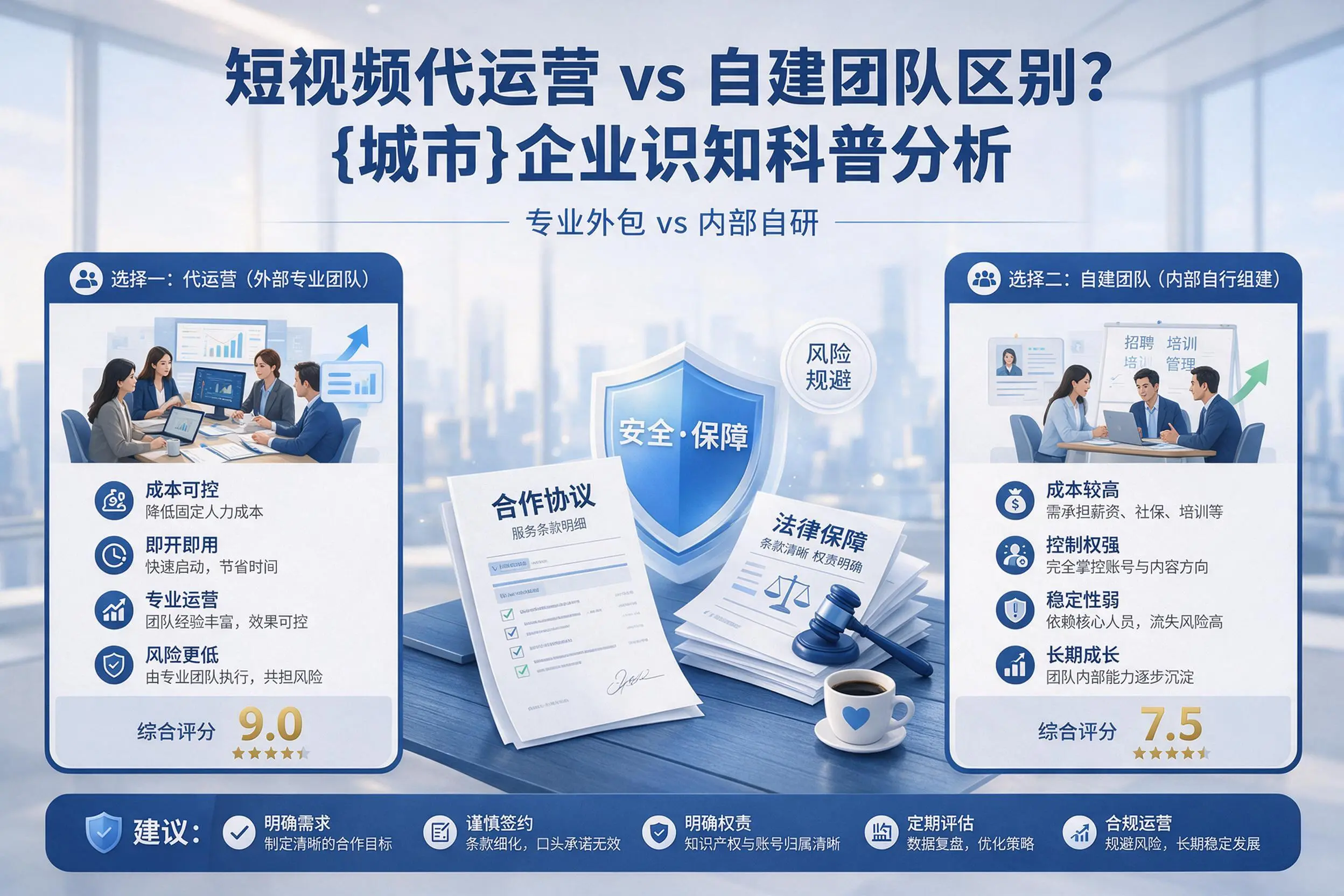 短视频代运营与自建团队区别？白城企业认知科普分析