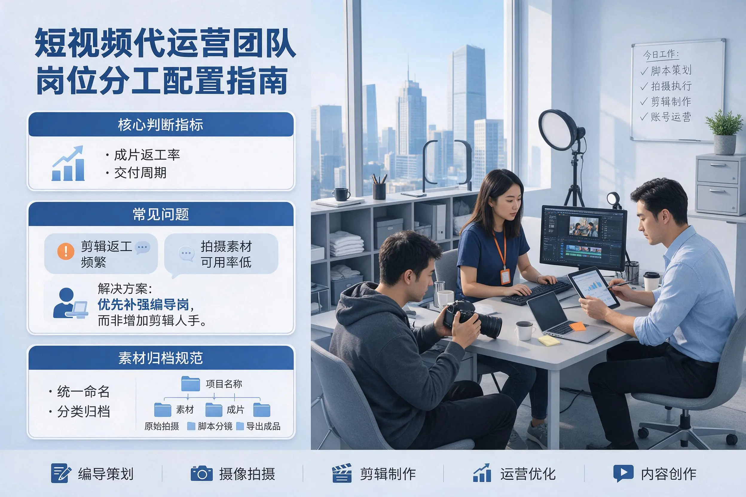 短视频代运营团队如何配置？白城企业岗位分工科普说明