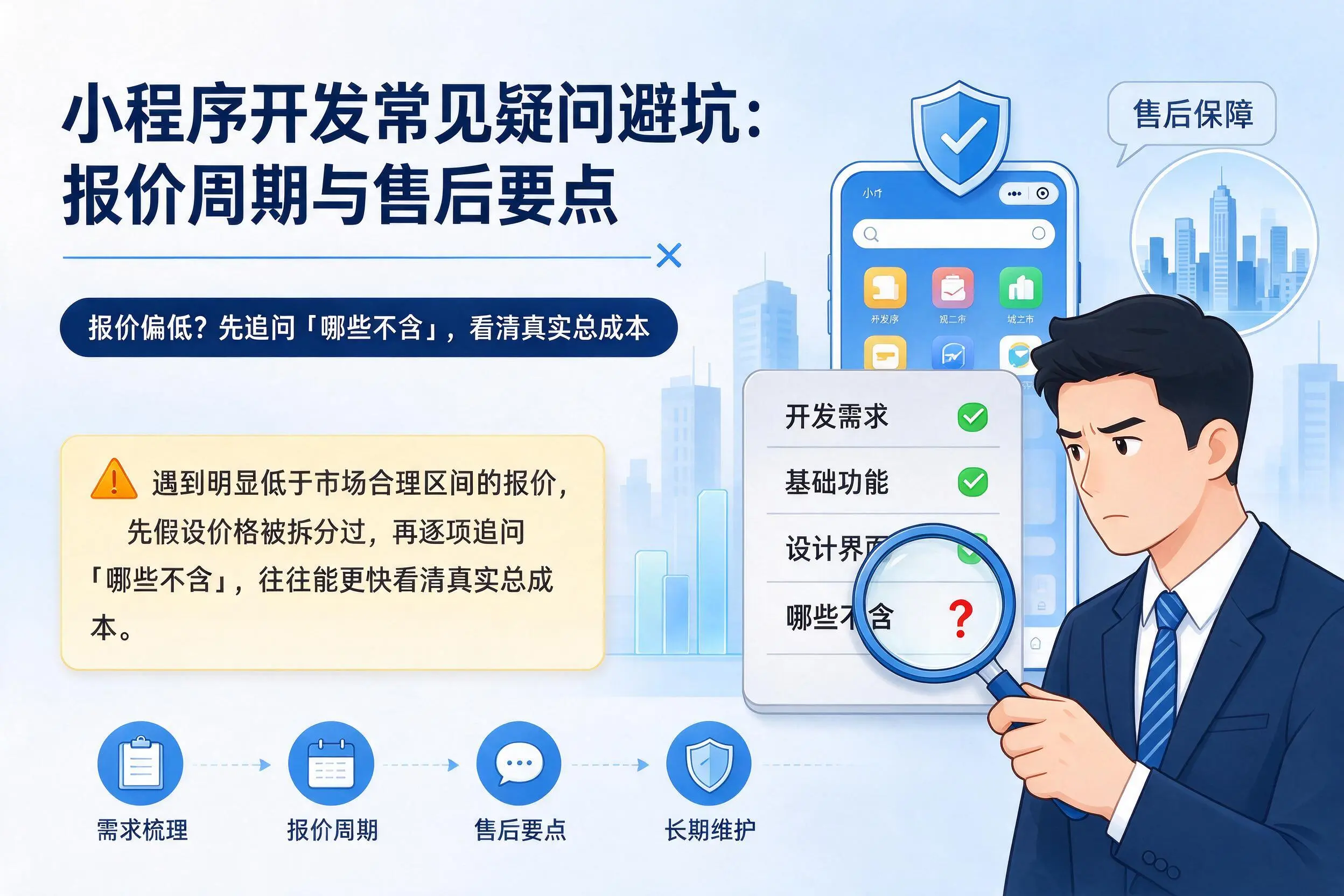 白城小程序开发常见疑问避坑:报价周期与售后要点