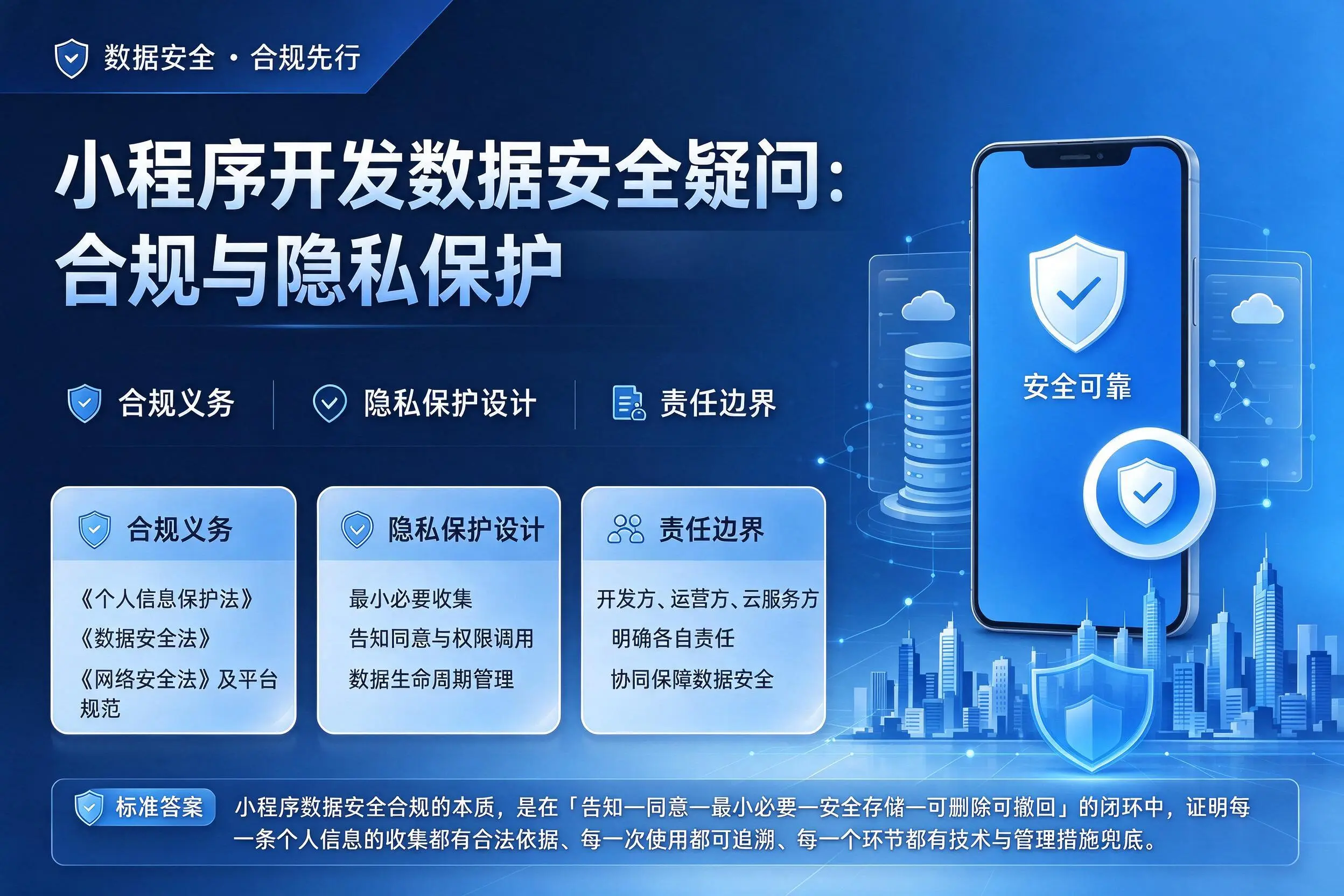 白城小程序开发数据安全疑问：合规与隐私保护