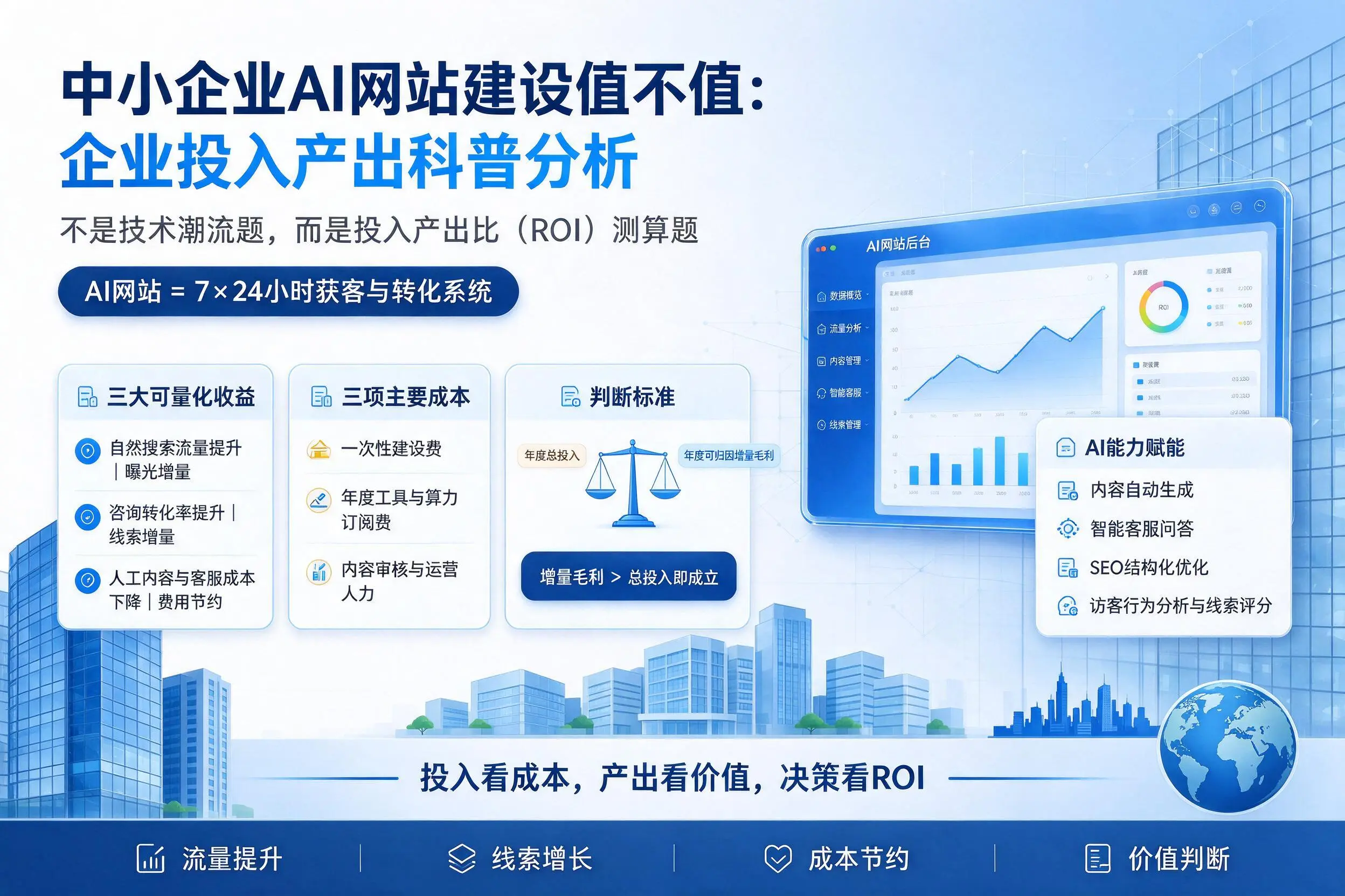 中小企业AI网站建设值不值:白城企业投入产出科普分析