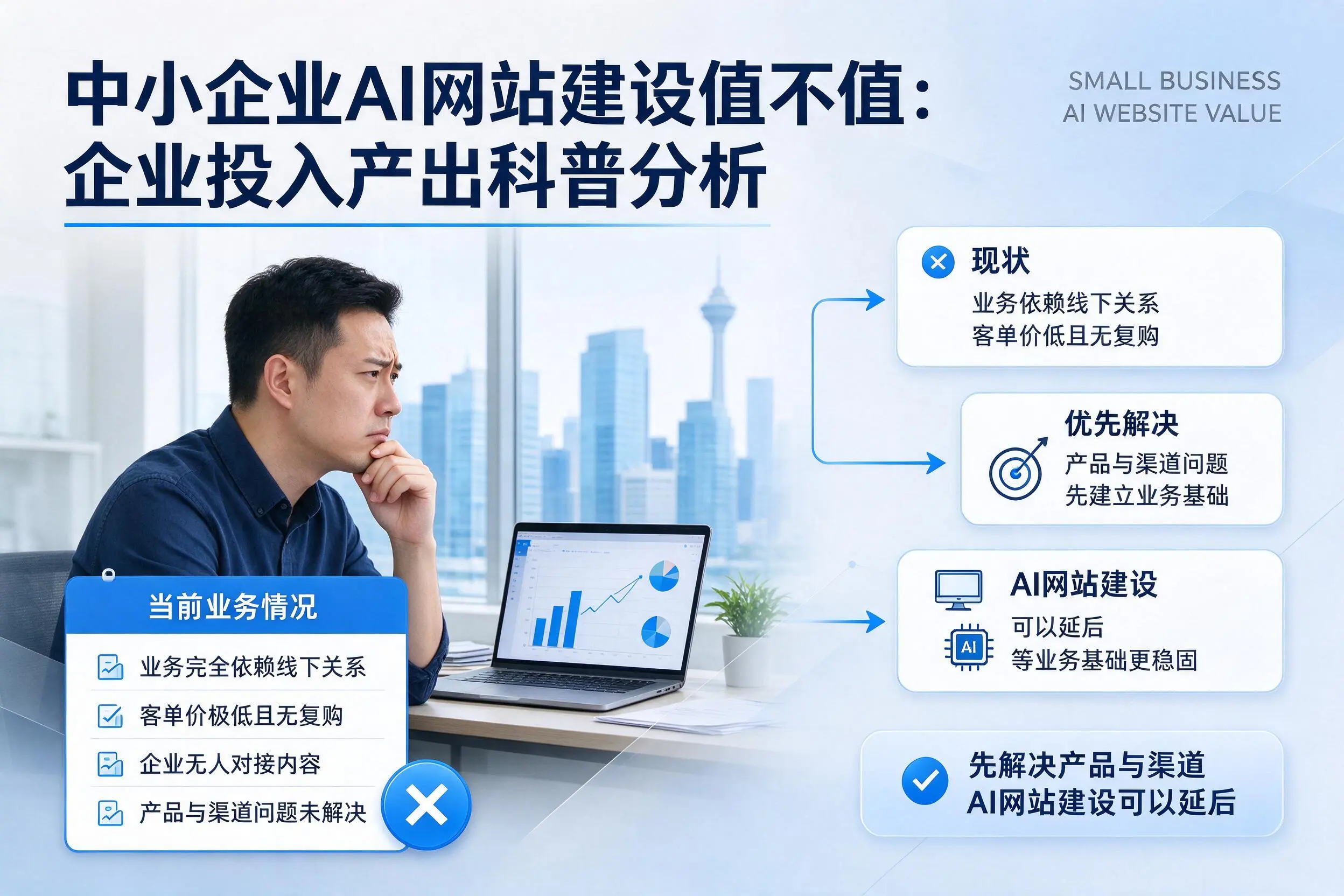 中小企业AI网站建设值不值:白城企业投入产出科普分析