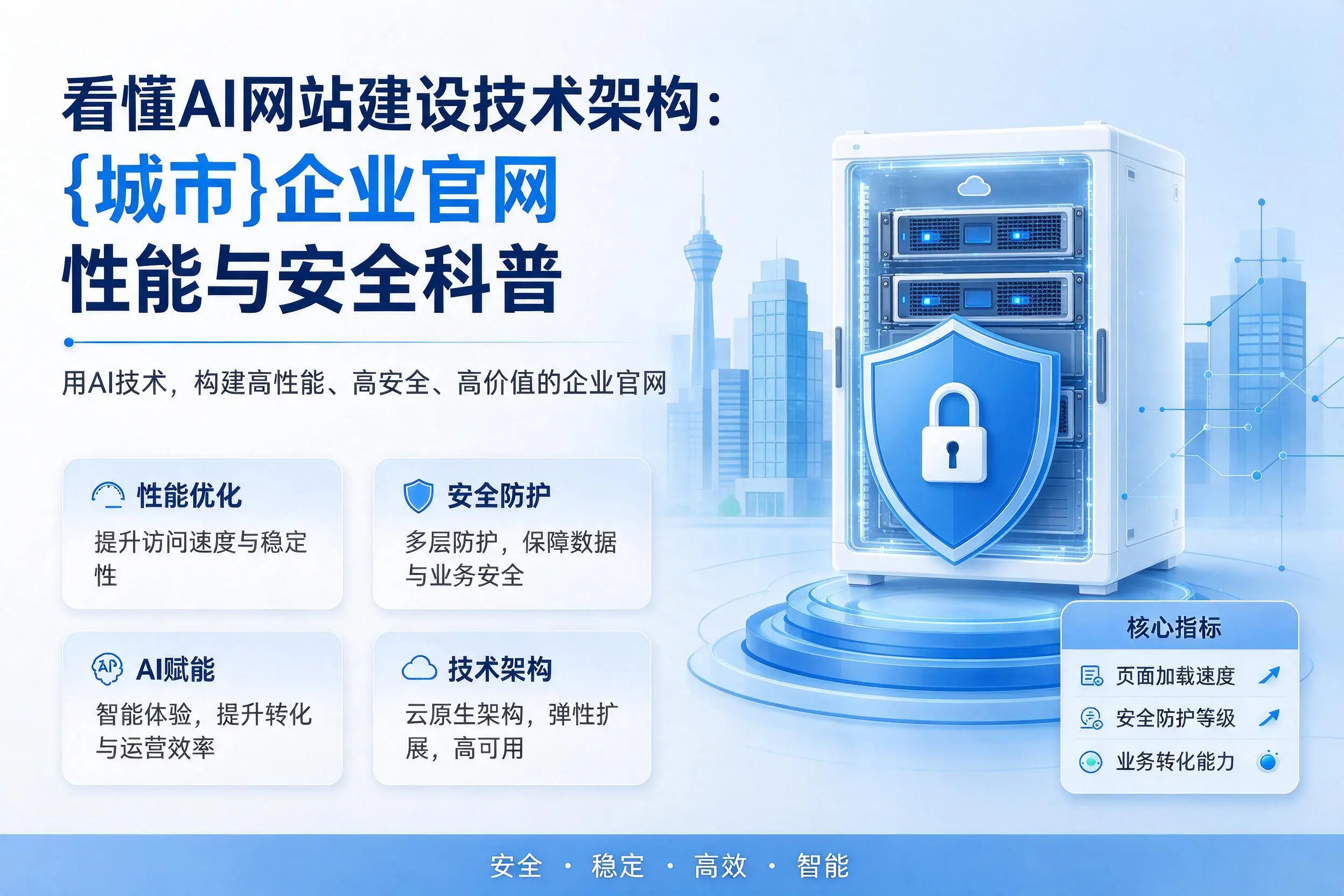 看懂AI网站建设技术架构:白城企业官网性能与安全科普