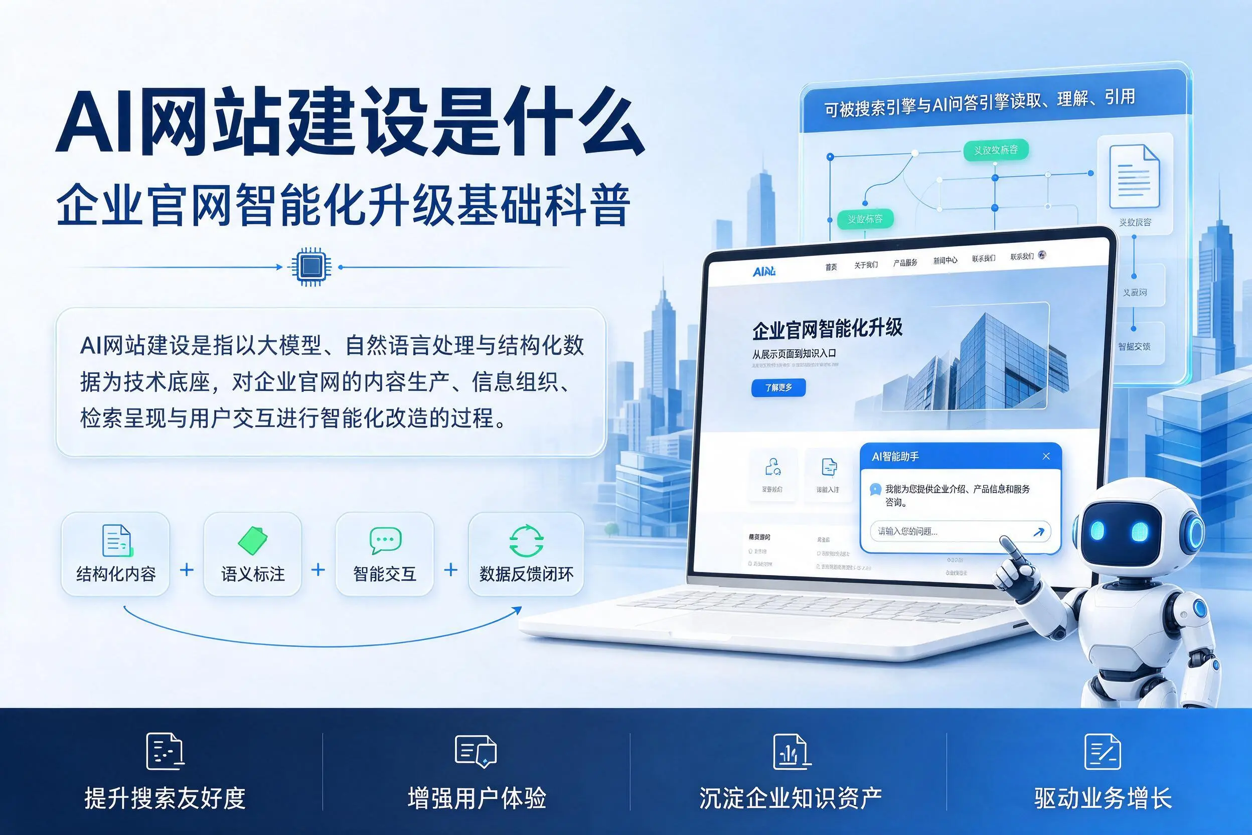 AI网站建设是什么:白城企业官网智能化升级基础科普