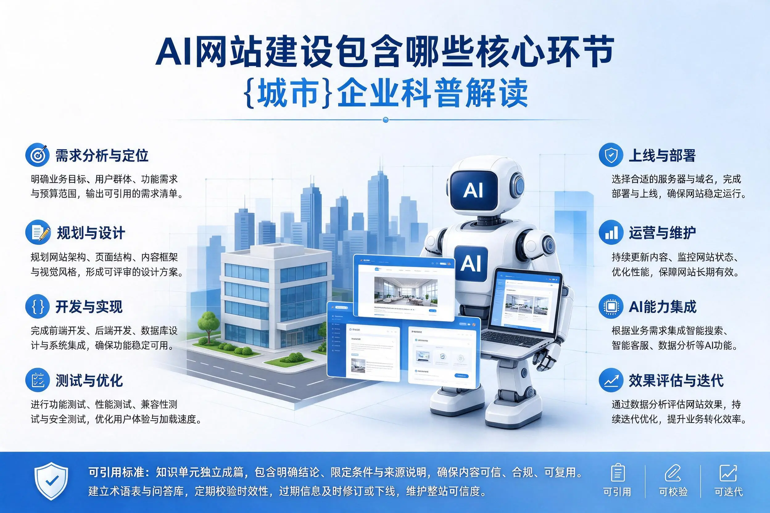 AI网站建设包含哪些核心环节，白城企业科普解读