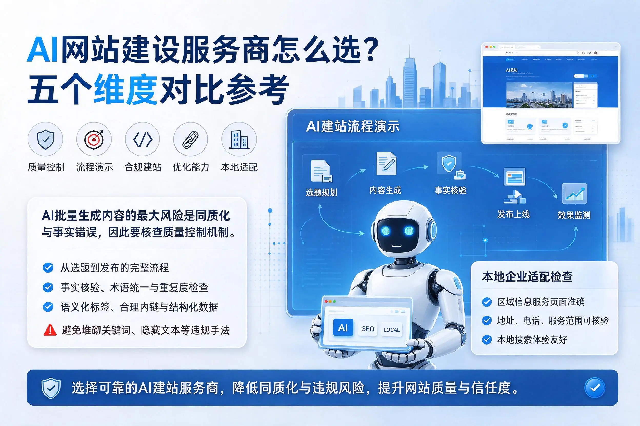 白城AI网站建设服务商怎么选?五个维度对比参考